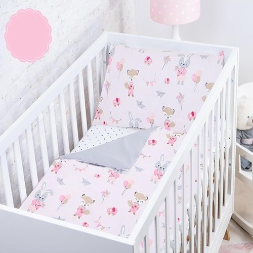 Tianyi-Baby Safe Housse De Couette Nouveau-Né 120 X 90 Cm Housse De Couette 100% Coton Bio Certifié Oeko-Tex Draps De Lit Simple Pour Enfant Parure De Lit Cerf Rose