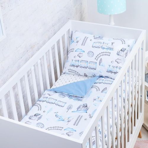 Tianyi-Baby Safe Housse De Couette Pour Nouveau-Né 120 X 90 Cm Housse De Couette 100% Coton Biologique Certifié Oeko-Tex Draps De Lit Simple Pour Enfants Parure De Lit Train