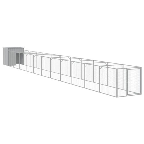 Vidaxl Niche Pour Chien Avec Cour Gris Clair 110x1221x110 Cm