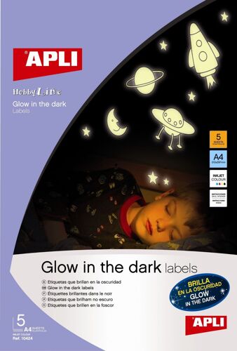 Formes Adhésives Phosphorescentes Étoiles 60 Pièces