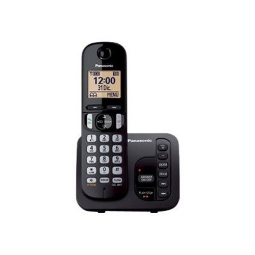 Panasonic KX-TGC220 - Téléphone sans fil - système de répondeur avec ID d'appelant/appel en instance - DECT\GAP - (conférence) à trois capacité d'appel - noir