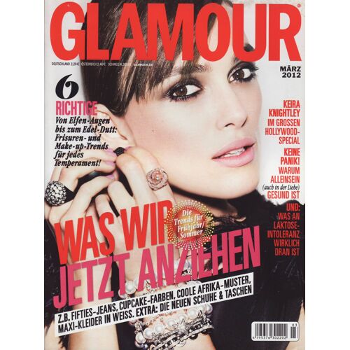 Glamour (Édition Allemagne) / 03-2012 : Keira Knightley (2p) - Michael Fassbender (4p) - Yukimi Nagano (2p) - Jessica Chastain (1p)