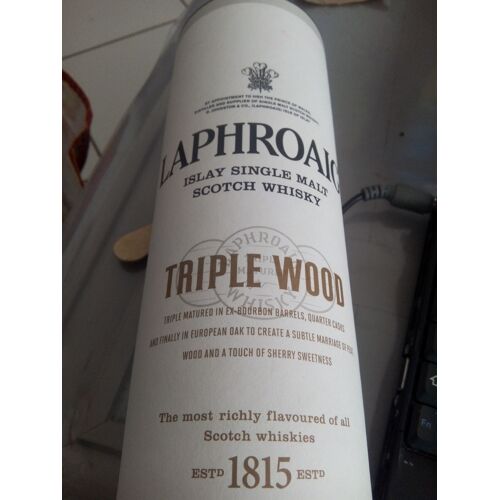 Boîte Vide Cartonnée Laphroaig Islay Single Malt Scotch Whisky Triple Wood 70 Cl