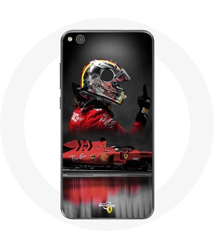 Coque pour Huawei P8 Lite 2017 Formule 1 Sebastian Vettel Pilote automobile F1 Rouge