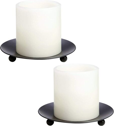 Noir - 2 pièces, 0.78 x 4.3 pouces, bougeoirs en fer forgé vintage, bougeoirs en métal, idéal pour les spas, les mariages, les prières, les familles, les fêtes, les décorations.