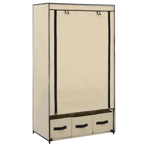 Garde-Robe Crème 87 X 49 X 159 Cm Tissu - Vidaxl