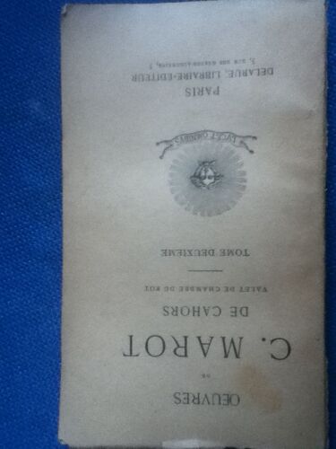 Oeuvres De C. Marot De Cahors  Tome Deuxieme