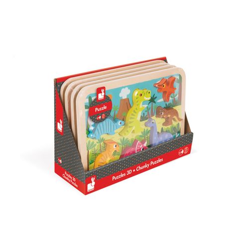 Puzzles Chunky Puzzle Dinosaures 7 Pcs (Bois)
