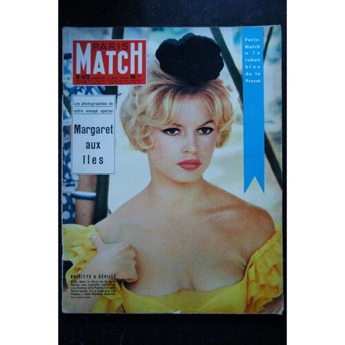 Paris Match N° 473 3 Mai 1958 Cover Brigitte Bardot Margaret Aux Iles