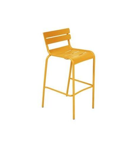 Fermob - Tabouret de bar LUXEMBOURG avec dossier - C6 Miel structure - Jaune