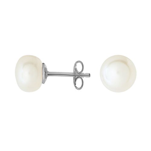 Boucles D'oreilles En Argent 925/1000 Et Cultured Pearl