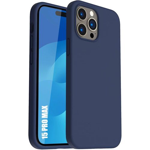 Coque Silicone Pour Iphone 15 Pro Max - Silicone Léger Ultra Fine Antichoc Bleu Marine