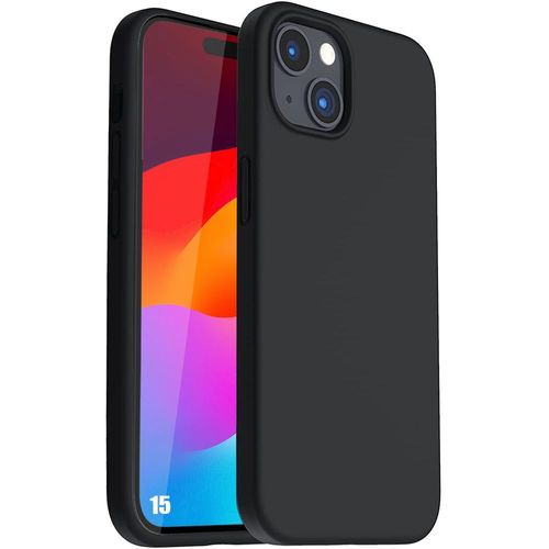 Coque Silicone Noir pour iPhone 15 Protection Ultra Slim Antichoc Anti-Rayures