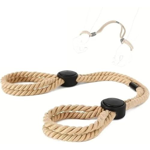 1 Morceau De Menottes En Corde De Coton Doux Réglable Jaune, Adaptées Aux Mains Et Aux Pieds