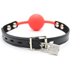 Kal-Silicone Bâillon Bondage Balle Bâillon Bouche Bâillon Interchange Ball Gag Avec Clé De Verrouillage (Rouge)