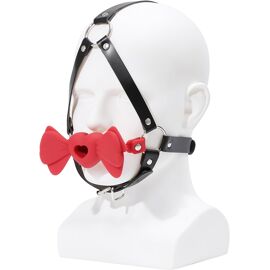 Kal-Baillon Rouges Écarteurs De Bouche Réglables Bâillon En Silicone Monté Sur La Tête Fétiche Bondage Extrême Jouet Sexuel Pour Couples Jeux Sexuels Ball Gag (Red)