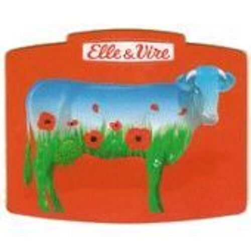 Magnet Elle Et Vire - Vache - Coquelicots