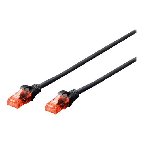DIGITUS Professional - Cordon de raccordement - RJ-45 (M) pour RJ-45 (M) - 5 m - UTP - CAT 6 - démarré, sans crochet - noir