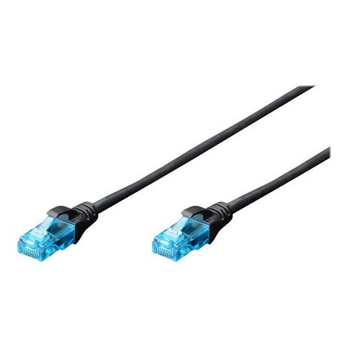 DIGITUS Professional - Cordon de raccordement - RJ-45 (M) pour RJ-45 (M) - 2 m - UTP - démarré, sans crochet - noir