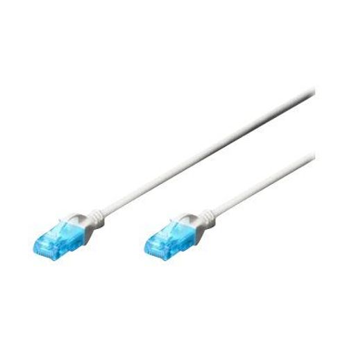 DIGITUS Professional - Cordon de raccordement - RJ-45 (M) pour RJ-45 (M) - 50 cm - UTP - CAT 5e - démarré, sans crochet - blanc