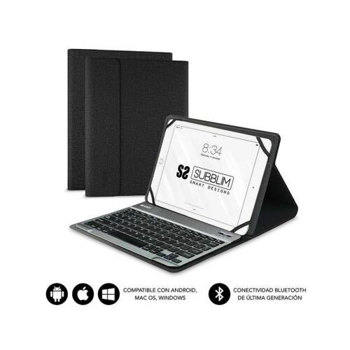 Subblim Sub-Kt2-Bt0001 Clavier Pour Tablette Qwerty Espagnole Bluetooth Noir