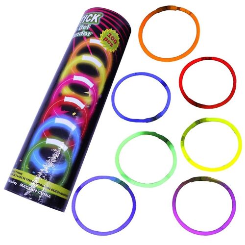 100x bâtons phosphorescents avec connecteurs Halloween Party Supply Glowsticks