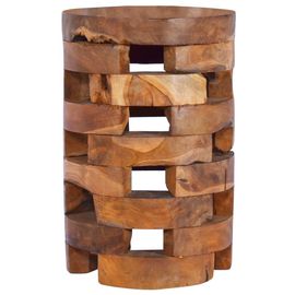 Table De Chevet 30x30x45 Cm Bois De Teck Massif