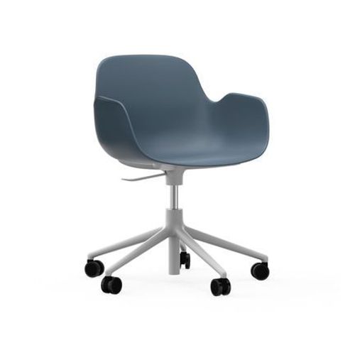 Fauteuil Pivotant À Roulettes Form - Bleu - Aluminium