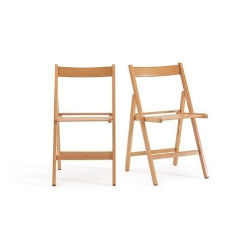 So'home - Lot De 2 Chaises Pliantes, Hãªtre Massif, Yann  - Naturel