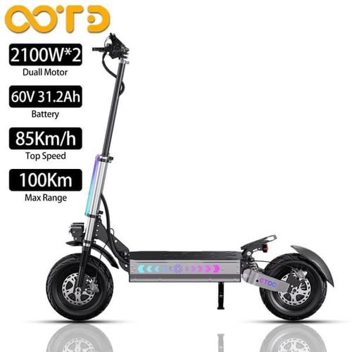 Trottinette Électrique T90 2100 W À Double Moteur - 85 Km/H, Autonomie De 100 Km, Pliable Tout-Terrain Avec Freins Hydrauliques