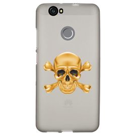 Coque Souple Pour Huawei Nova Avec Impression Motifs Tête De Mort Aspect Or