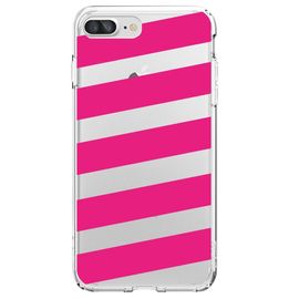 Coque Souple Pour Apple Iphone 7 Plus Avec Impression Motifs Bandes Fushias