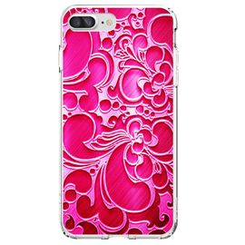 Coque Souple Pour Apple Iphone 7 Plus Avec Impression Motifs Arabesque Fushia