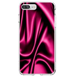 Coque Souple Pour Apple Iphone 7 Plus Avec Impression Motifs Soie Drapée Rose