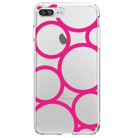 Coque Souple Pour Apple Iphone 7 Plus Avec Impression Motifs Ronds Fushias