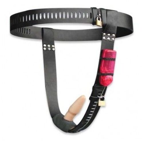 Ceinture De Chasteté Pour Femme : Gode Anal & Vaginal Vibrant - Gode Vibrant Vaginal - Aucun