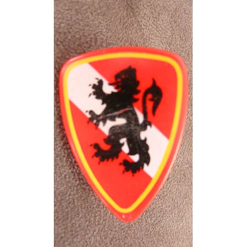 Bouclier De Chevalier Lion Noir -Coloris Rouge, Blanc, Jaune Et Noir