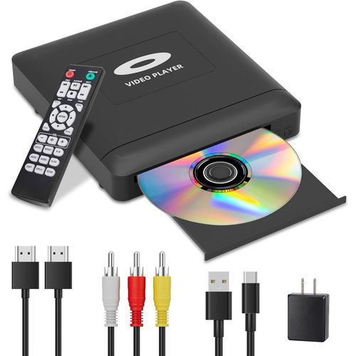 SUBZONAL-Mini Lecteur DVD HD avec HDMI, 1080p région Free Lecteur DVD pour Smart TV, câble de Sortie HDMI/RCA Inclus, Faible Bruit, PAL/NTSC intégré, Lecteur CD pour la Maison