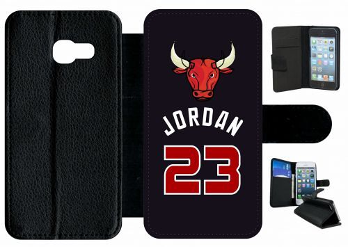 Etui À Rabat Galaxy A3 (2017) - Chicago Jordan 23 - Simili-Cuir - Noir