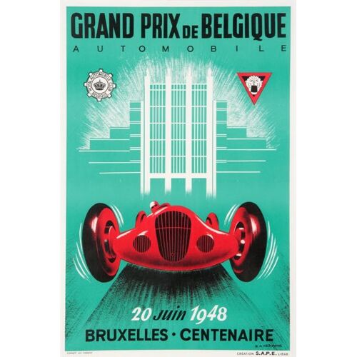Affiche Bruxelles 1948 Grand Prix