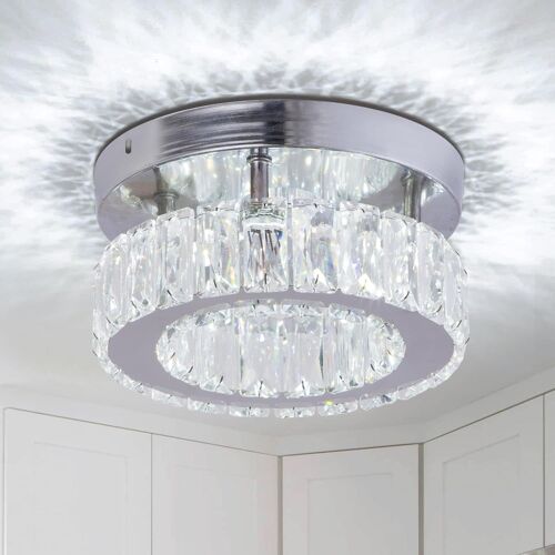 Subzonal-Moderne Kristall Kronleuchter Kleine Unterputz Deckenleuchte Led Kristall Deckenleuchte Für Esszimmer Schlafzimmer Wohnzimmer Flur (Kühl Weiß)