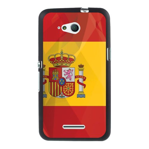 Coque Souple en gel noir pour Sony Xperia E4g avec impression Motifs drapeau de