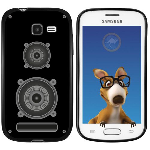 Coque Souple en gel noir pour Galaxy Trend Lite avec impression Motifs enceinte