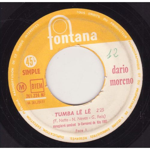 45 Trs Juke Box  Tumba Le Le / A Lua É Dos Namorados