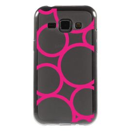 Coque Souple Pour Samsung Galaxy J1 Sm-J100f Avec Impression Motifs Ronds Fushia
