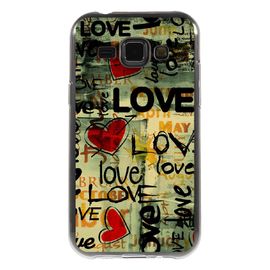 Coque Souple Pour Samsung Galaxy J1 Sm-J100f Avec Impression Motifs Love Vintage