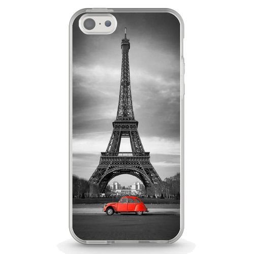 Coque Souple Pour Apple Iphone 5c Avec Impression Motifs Paris Et 2cv Rouge
