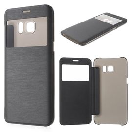 Etui Latéral Noir Sview Pour Galaxy S6 Edge-Plus Sm-G928 Rabat Avec Fenêtre