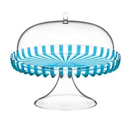Plat Gâteau Sur Pied Avec Dome Dolce Vita Bleu