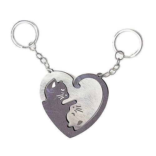 2pcs Couple Porte-Clés Saint Valentin Copines Appariement Jigsaw Pendentif Bijoux